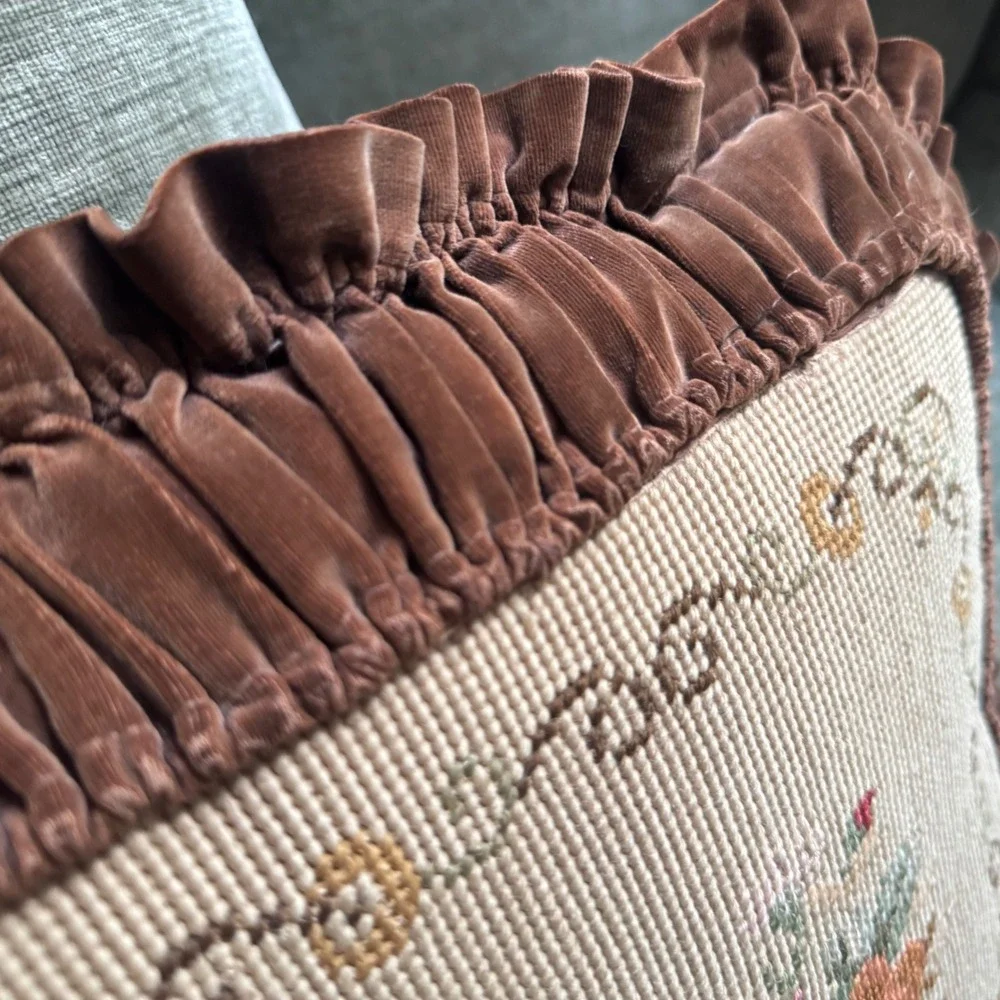 Vintage Needlepoint Throw Pillows 12